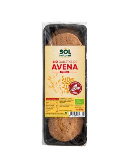 Galletas de Avena integral endulzadas con Datil Bio 170g Sol Natural Galletas de Avena integral endulzadas con Datil Bio 170g Sol Natural